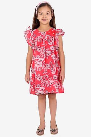 red printed dress for girls