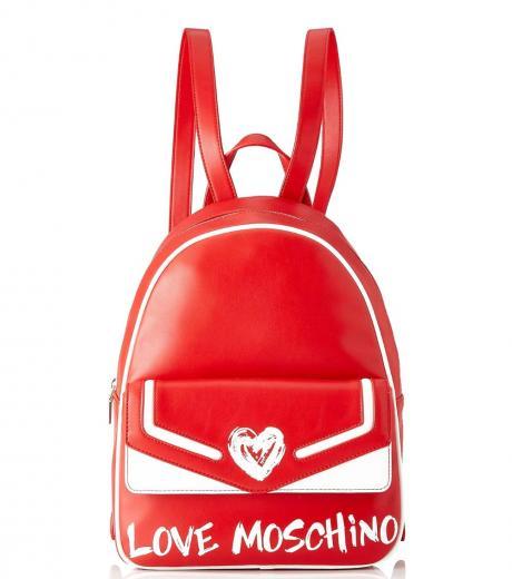 red printed logo medium backpack