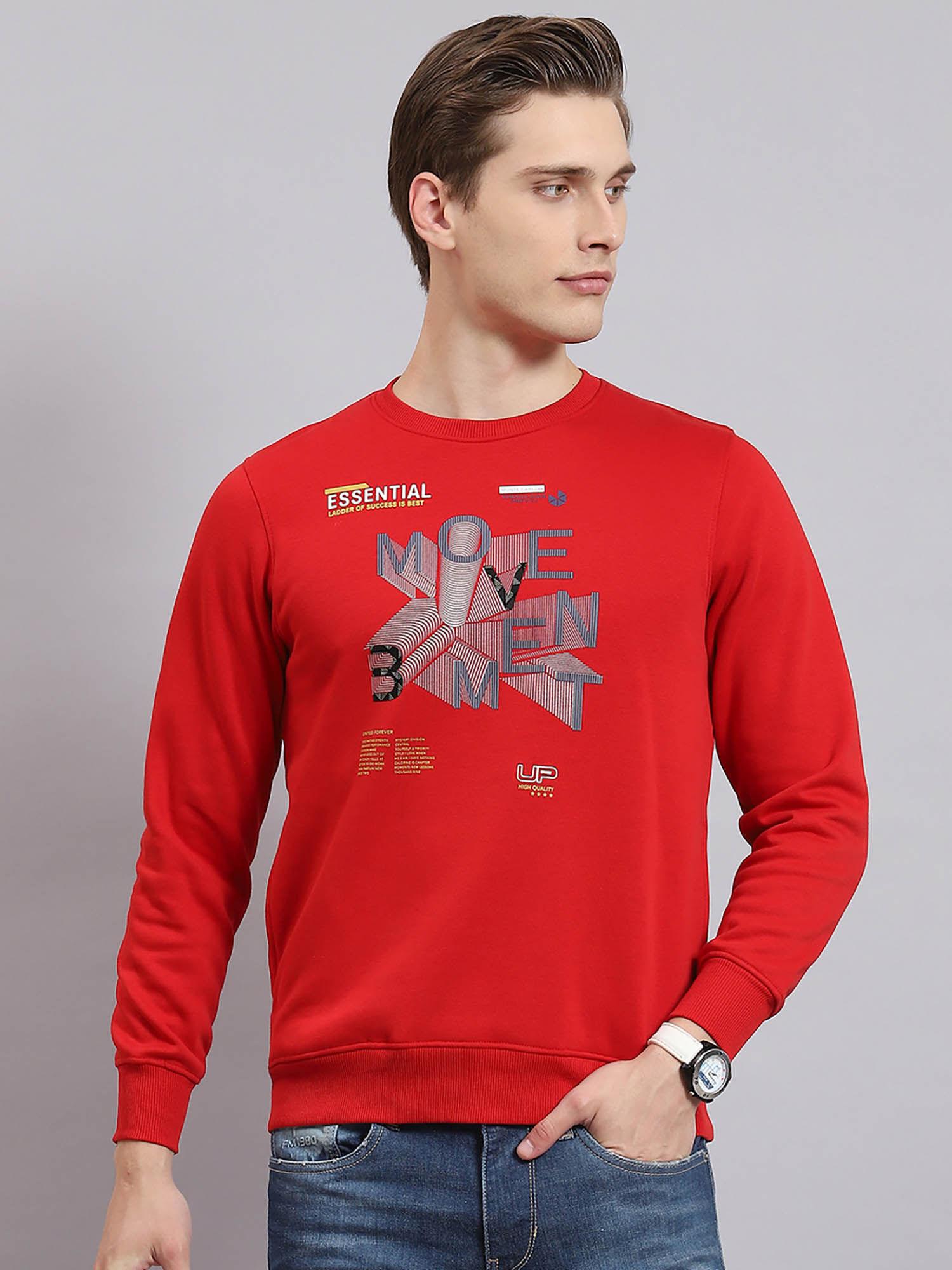 red printed sweatshirt