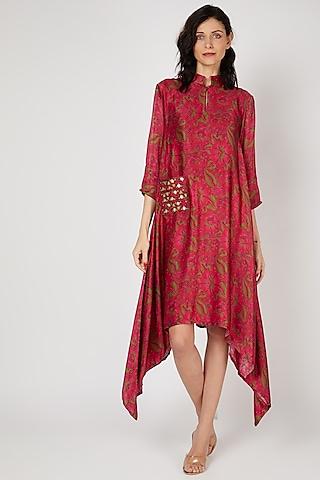 red printed tunic