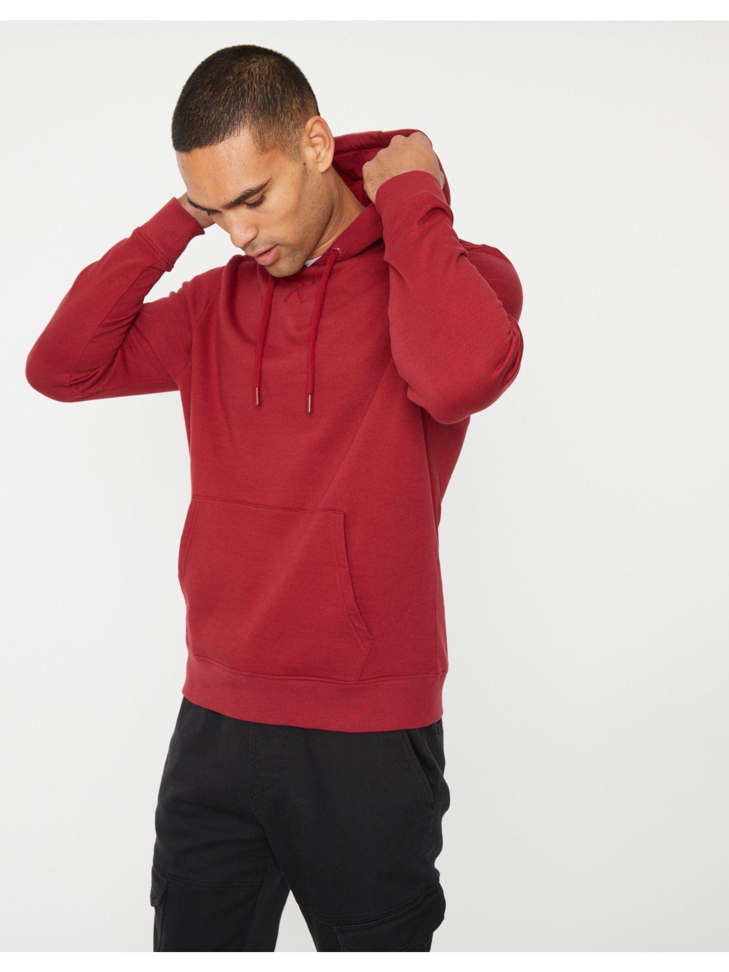 red pullover hoodie