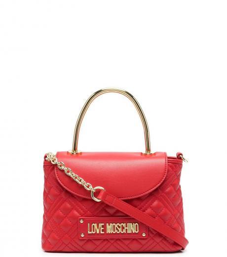 red quilted mini satchel