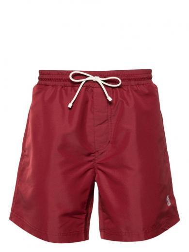 red red embroidered logo swim shorts