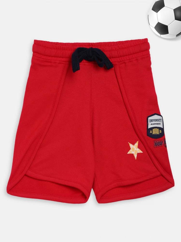 red regular fit shorts