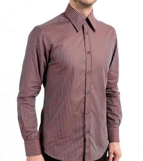 red regular fit striped shirt