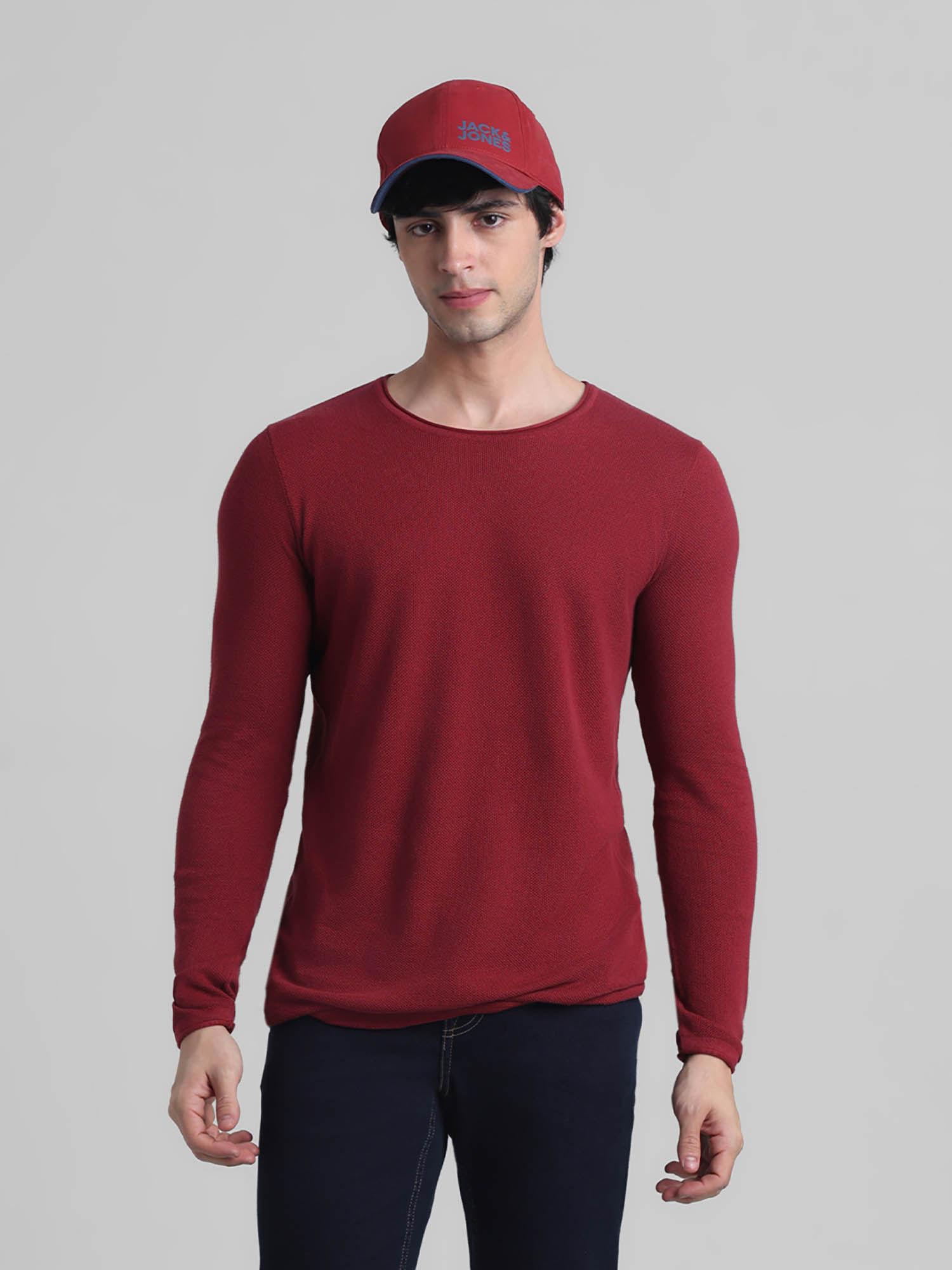 red regular fit sweater