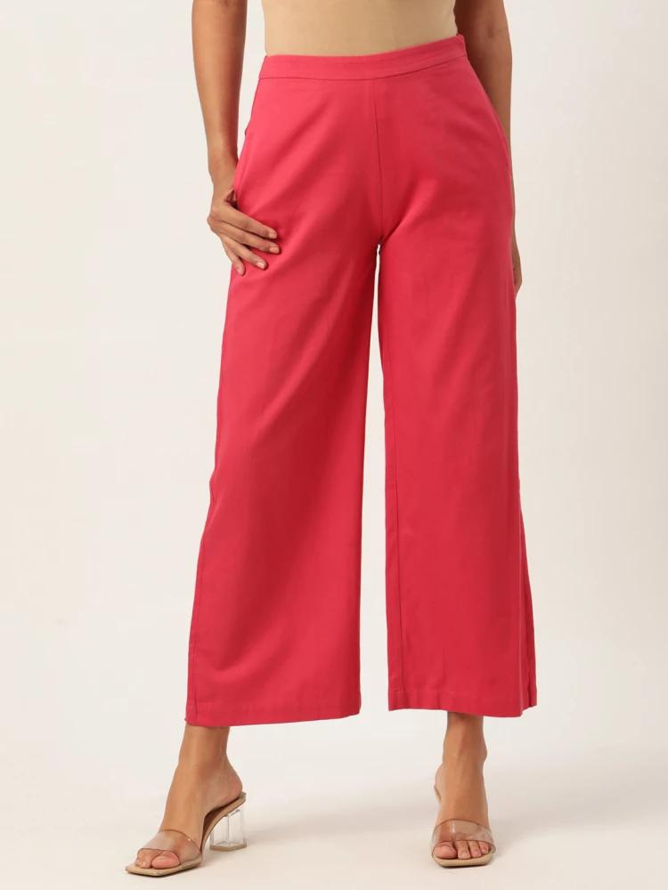 red regular fit trouser