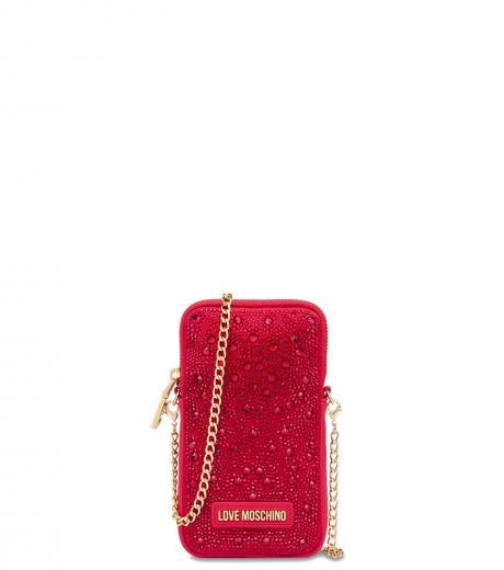 red rhinestone mini crossbody bag