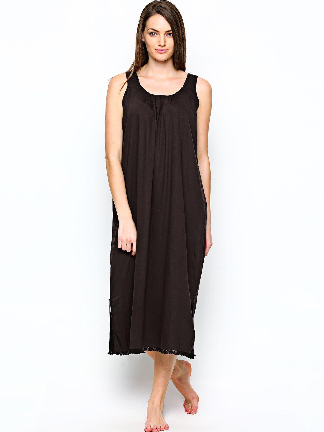 red rose coffee brown maxi nightdress sandhya