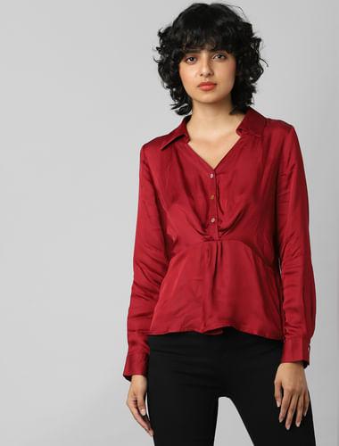 red satin shirt