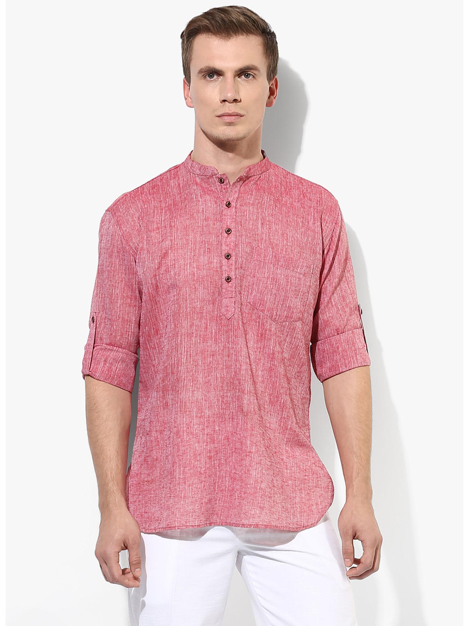 red short shirt style kurta