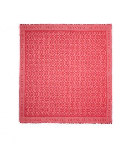 red signature jacquard square scarf
