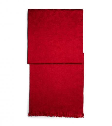 red signature logo pattern scarf