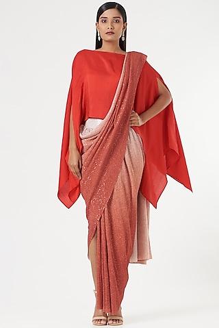 red silk cropped cape