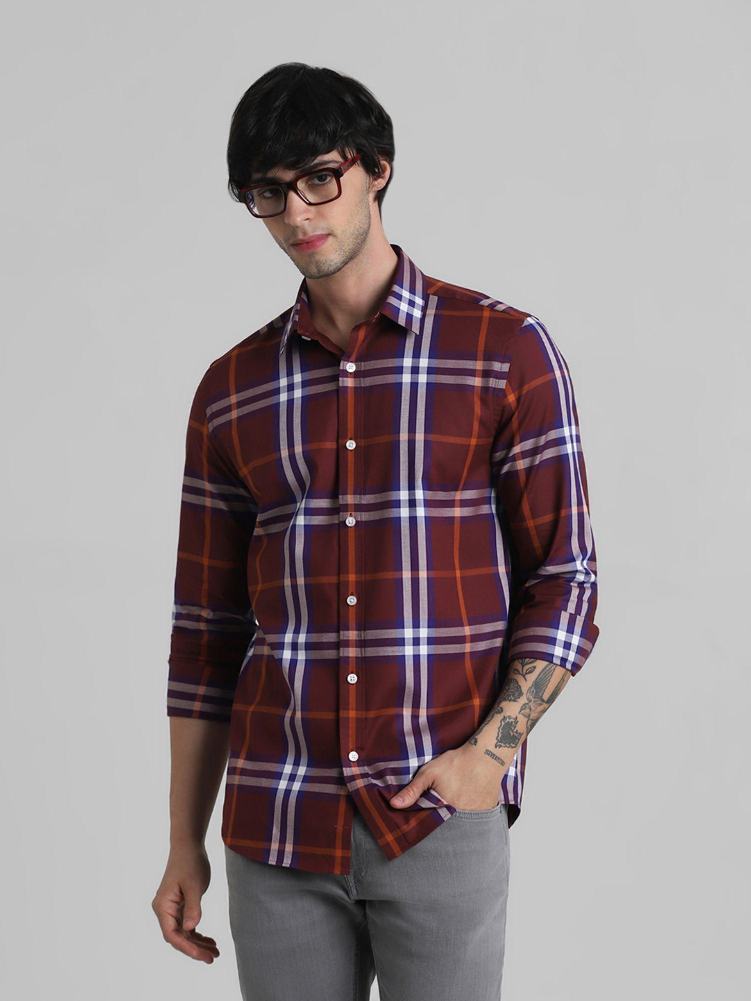 red slim fit shirt