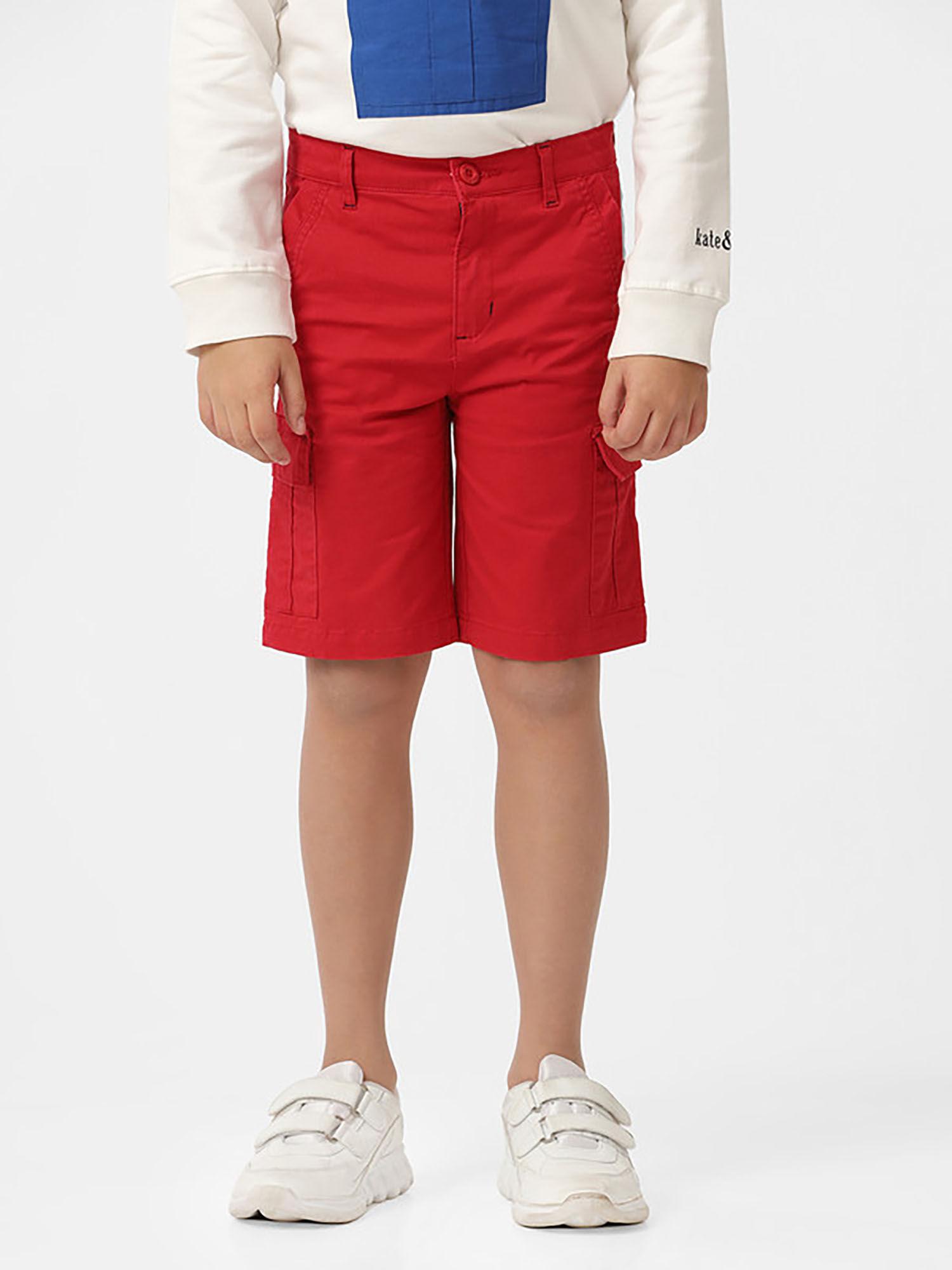 red solid/plain boys shorts