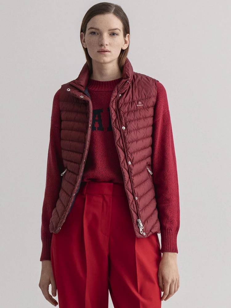 red solid collar jacket