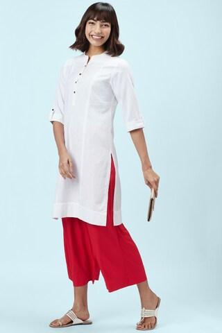 red solid full length casual women regular fit palazzo