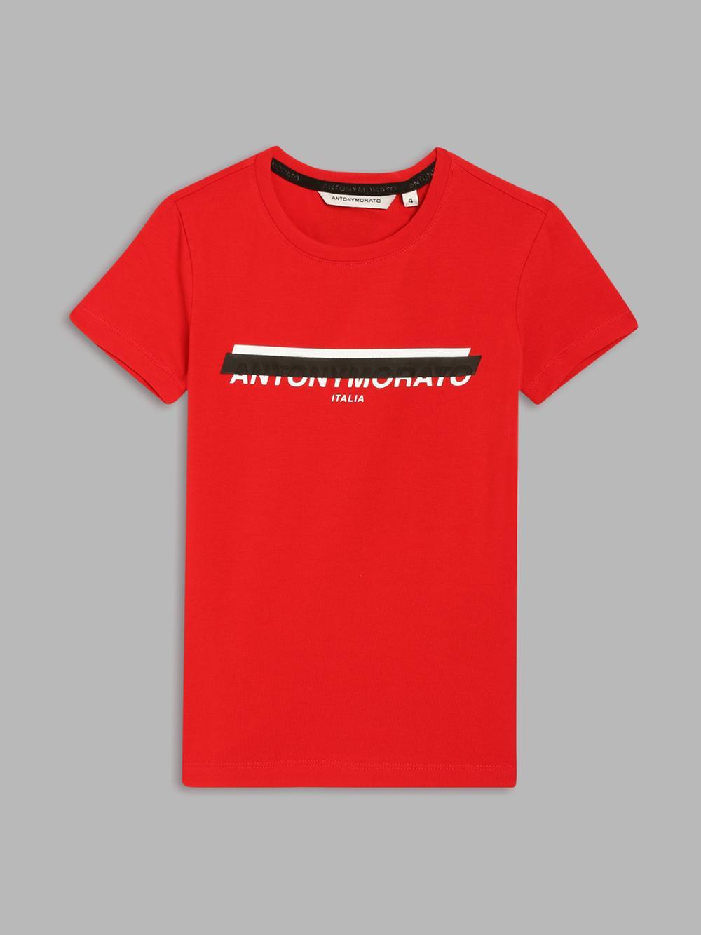 red solid round neck tshirt