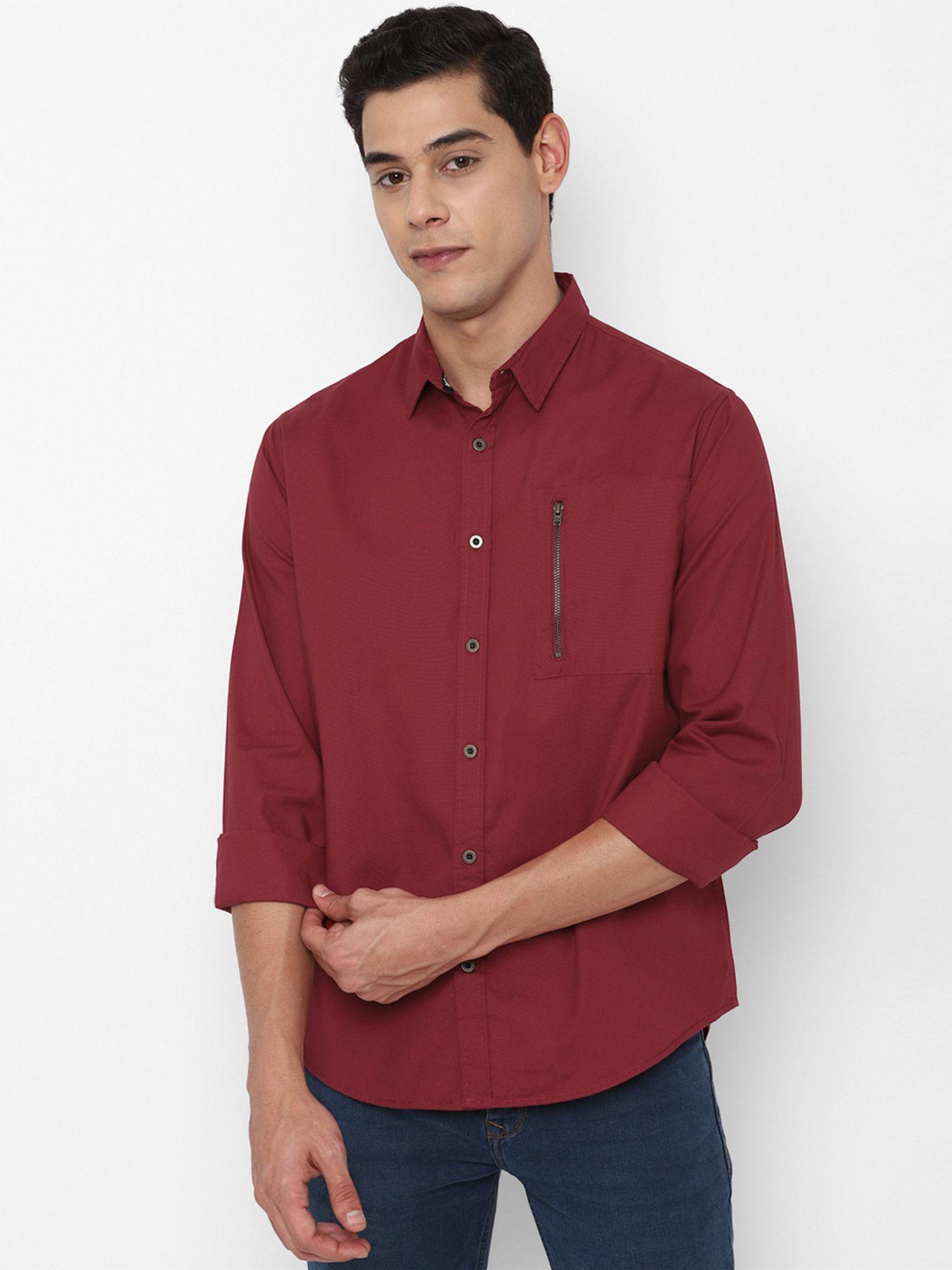 red solid shirt