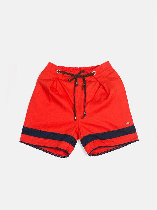 red solid shorts