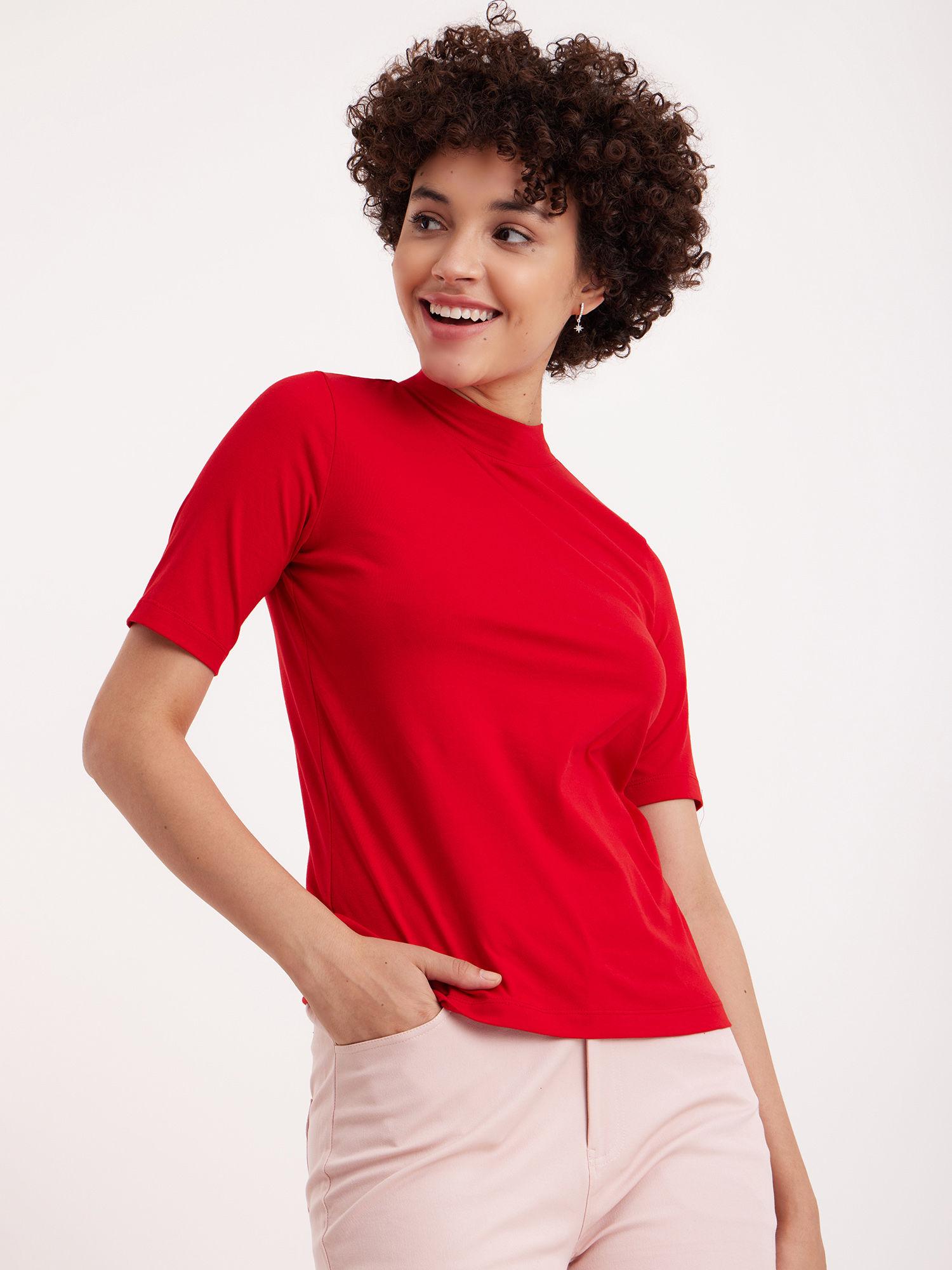 red solid t-shirt