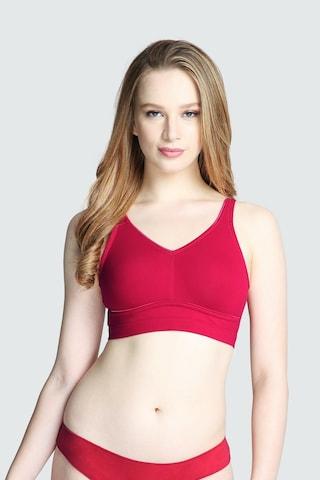 red solid women comfort fit bra