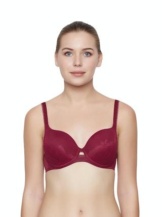 red solid women regular fit bra