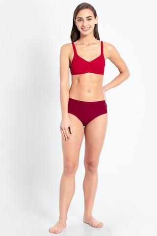 red solid women regular fit bra