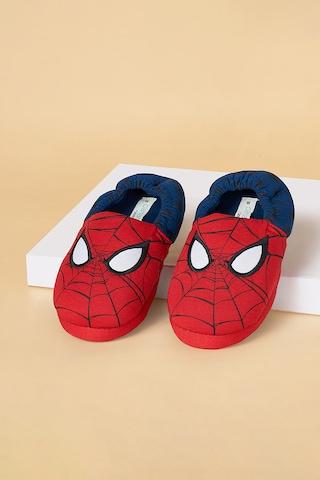 red spiderman upper casual boys bedroom slipper