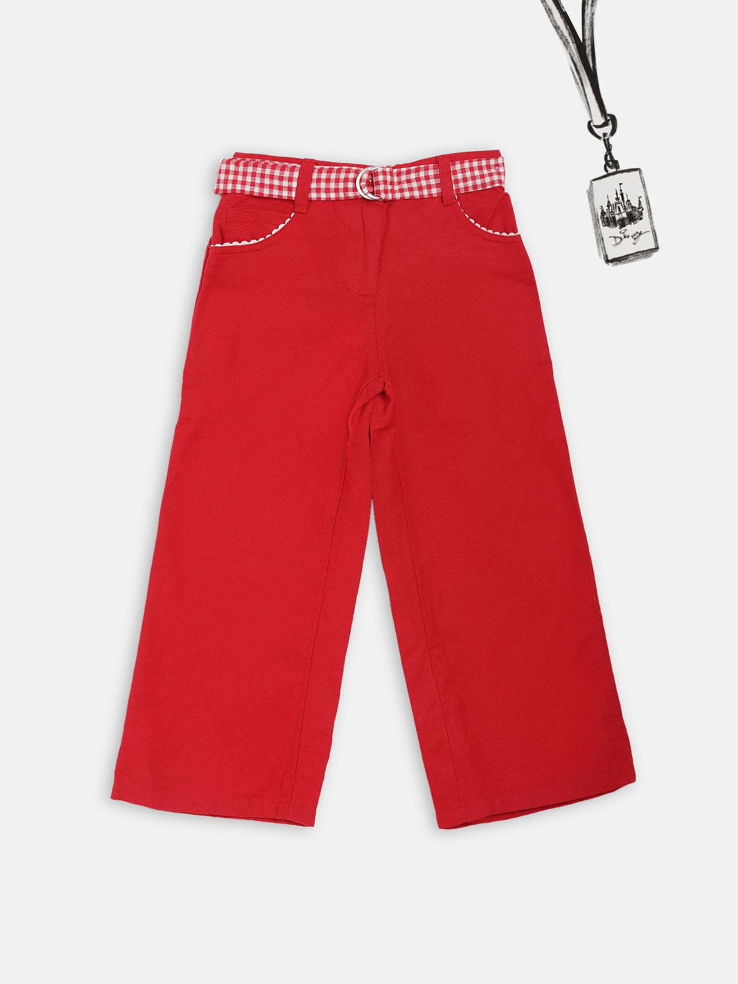 red straight trouser