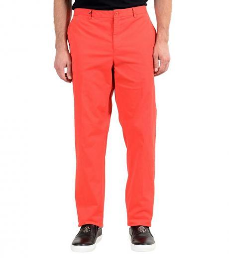 red stretch casual pants