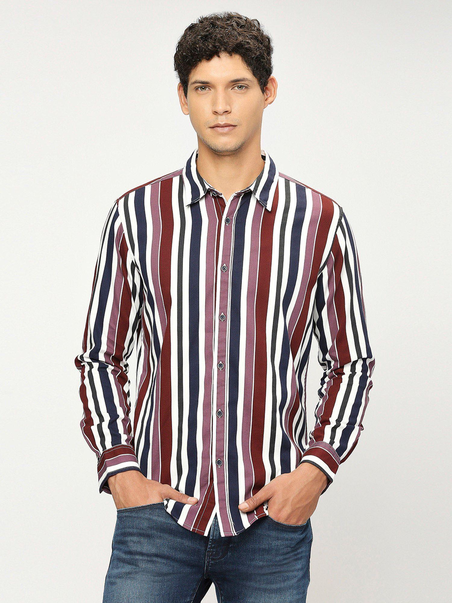red striped full sleeves shirt