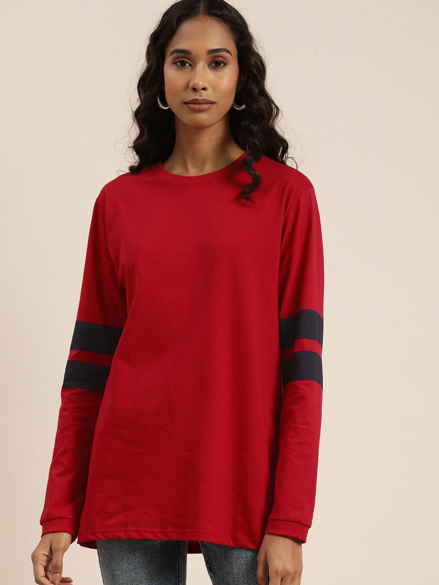 red striped oversized t-shirt