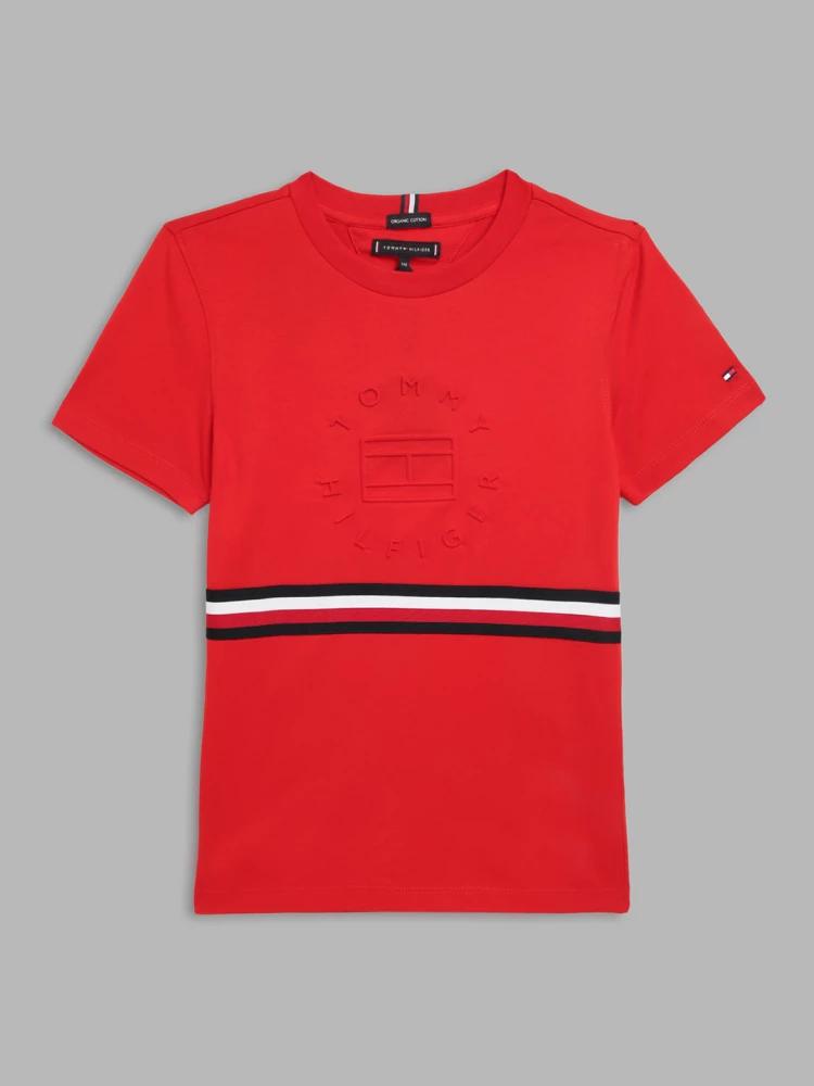 red striped round neck tshirt