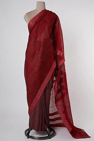 red striped saree