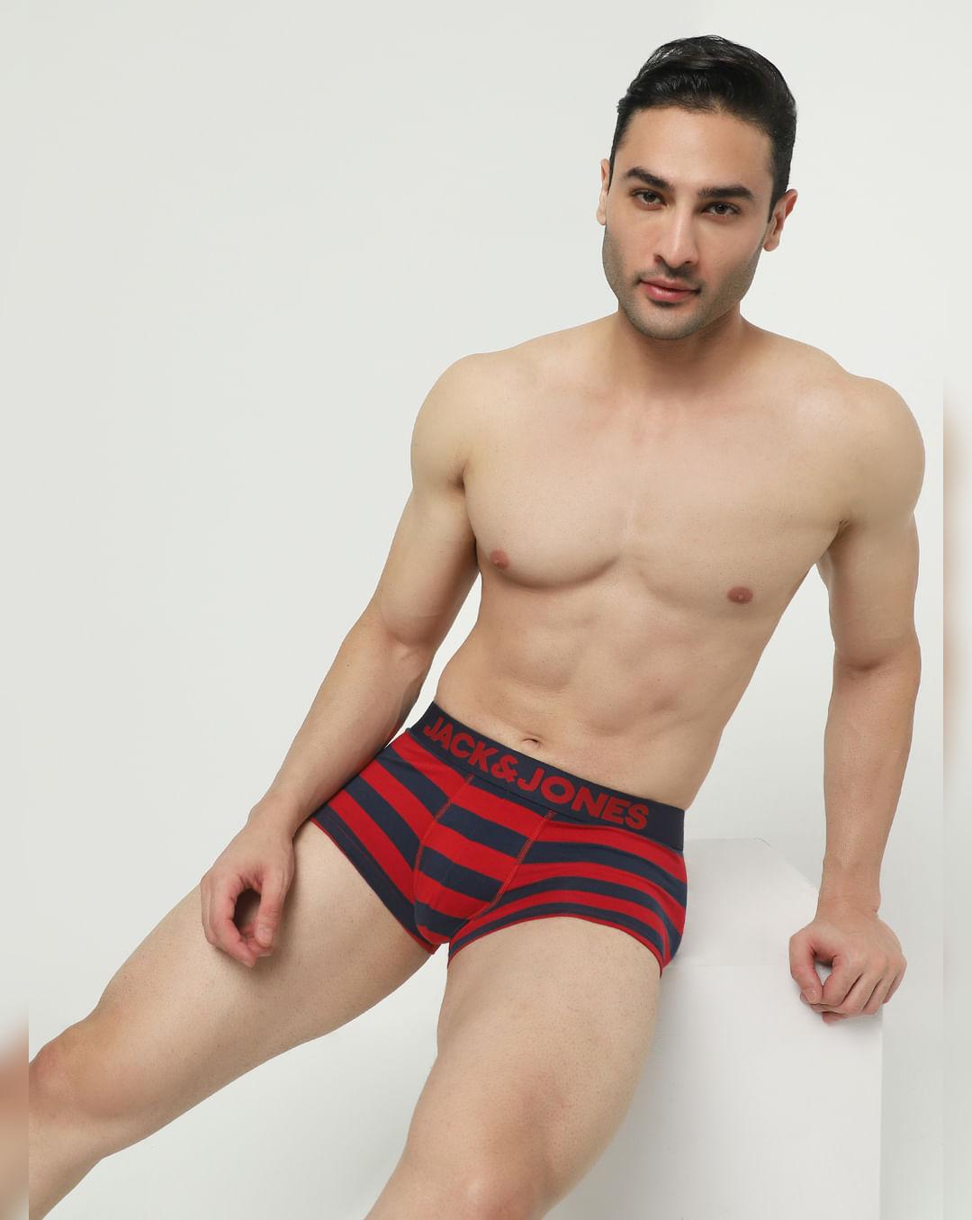 red striped trunks