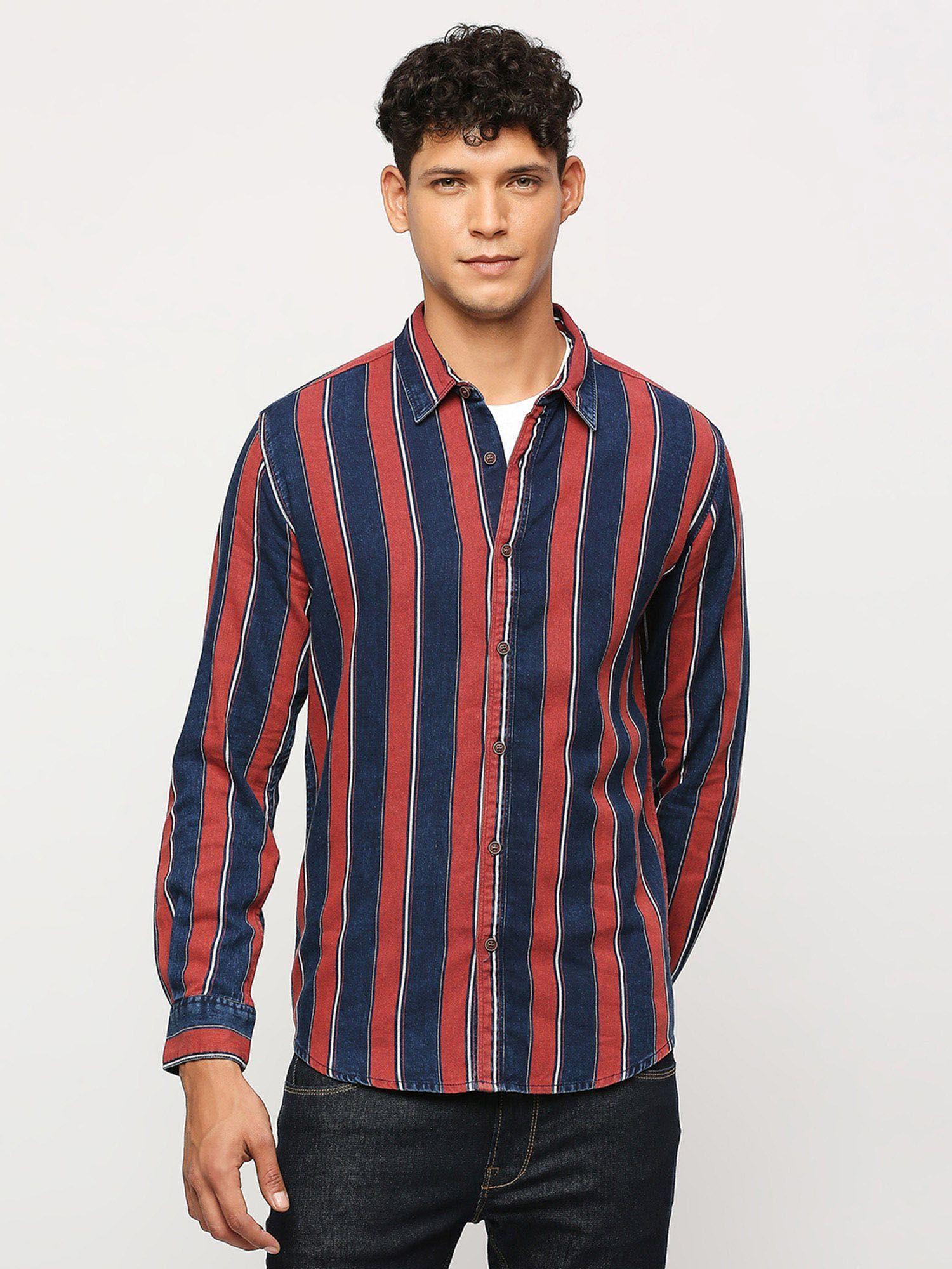 red stripes long sleeve shirt