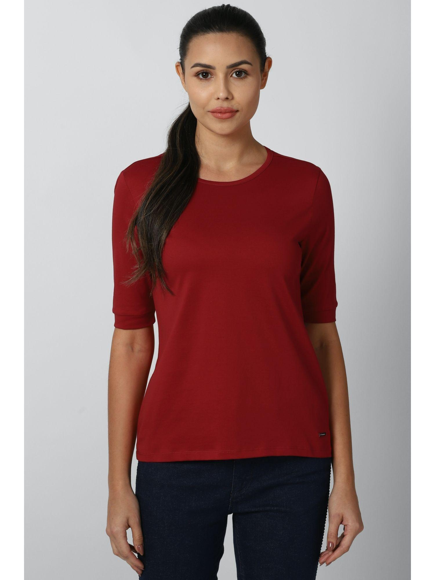 red t-shirt solid-plain