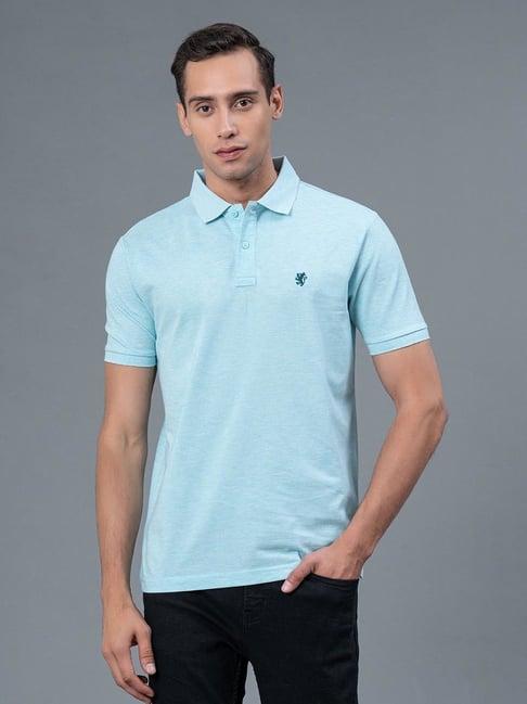 red tape aqua melange regular fit polo t-shirt