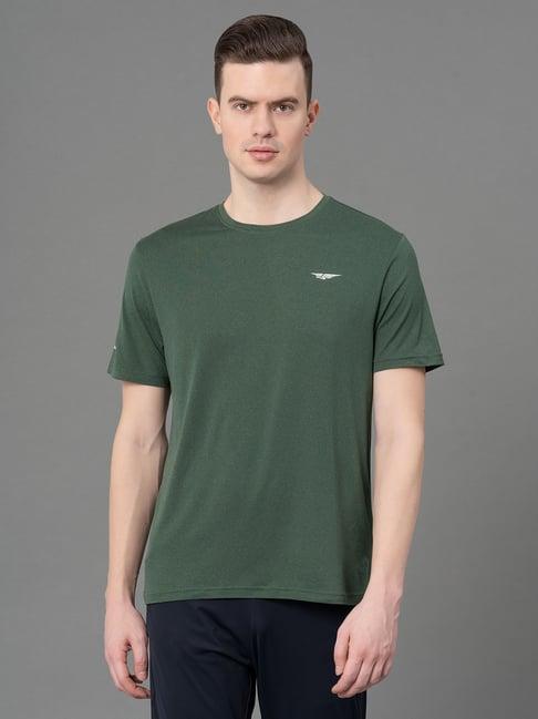 red tape army green regular fit sports t-shirt