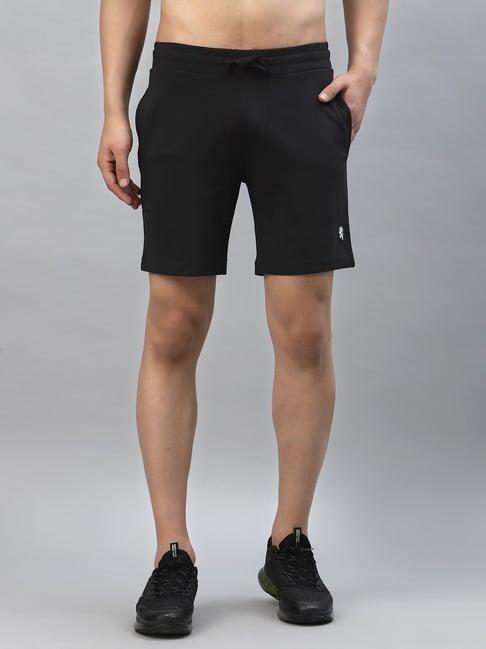 red tape black regular fit shorts