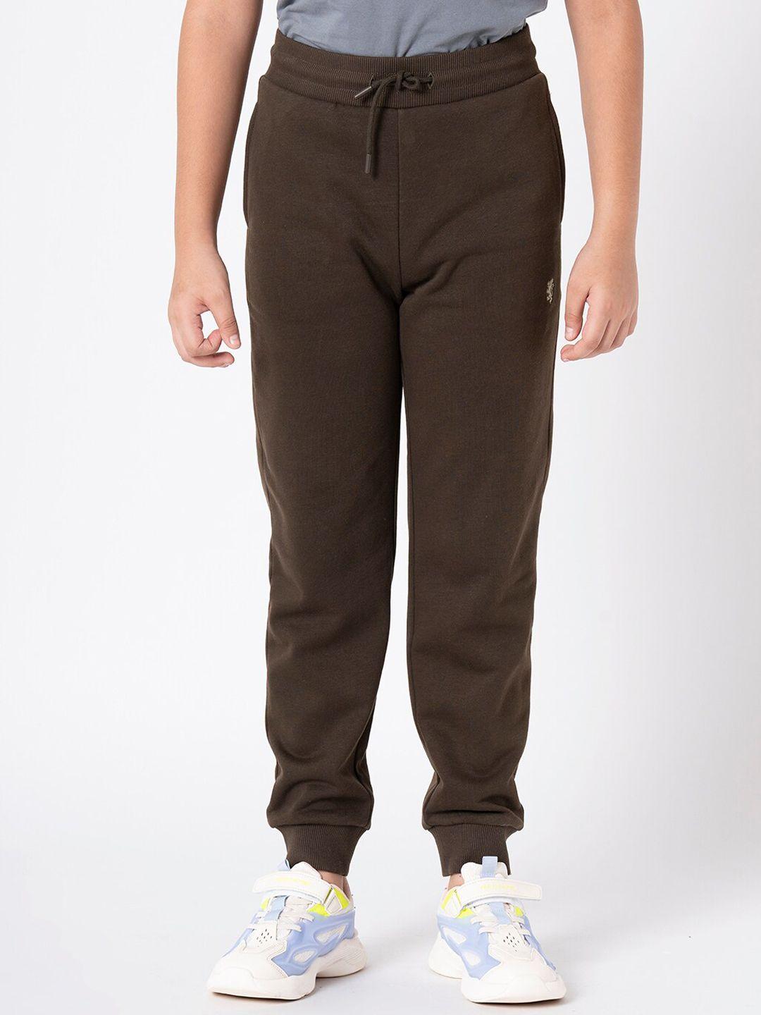 red tape boys brown solid track pants