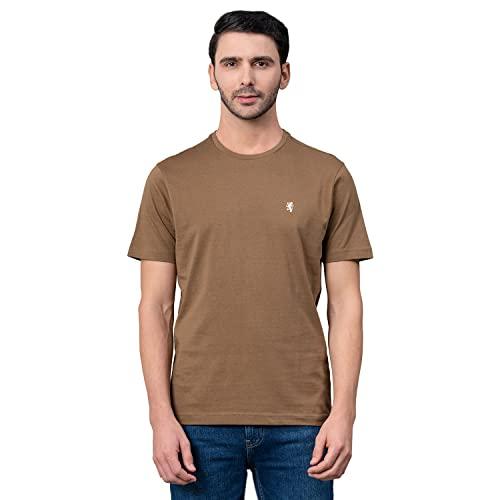 red tape brown casual t-shirt for men | half sleeves cotton t-shirt | graphic print cotton t-shirt_rhp0642-s