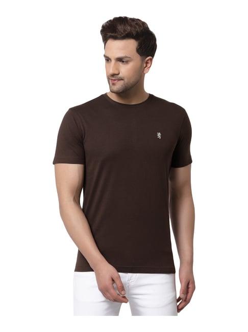 red tape brown cotton regular fit t-shirt