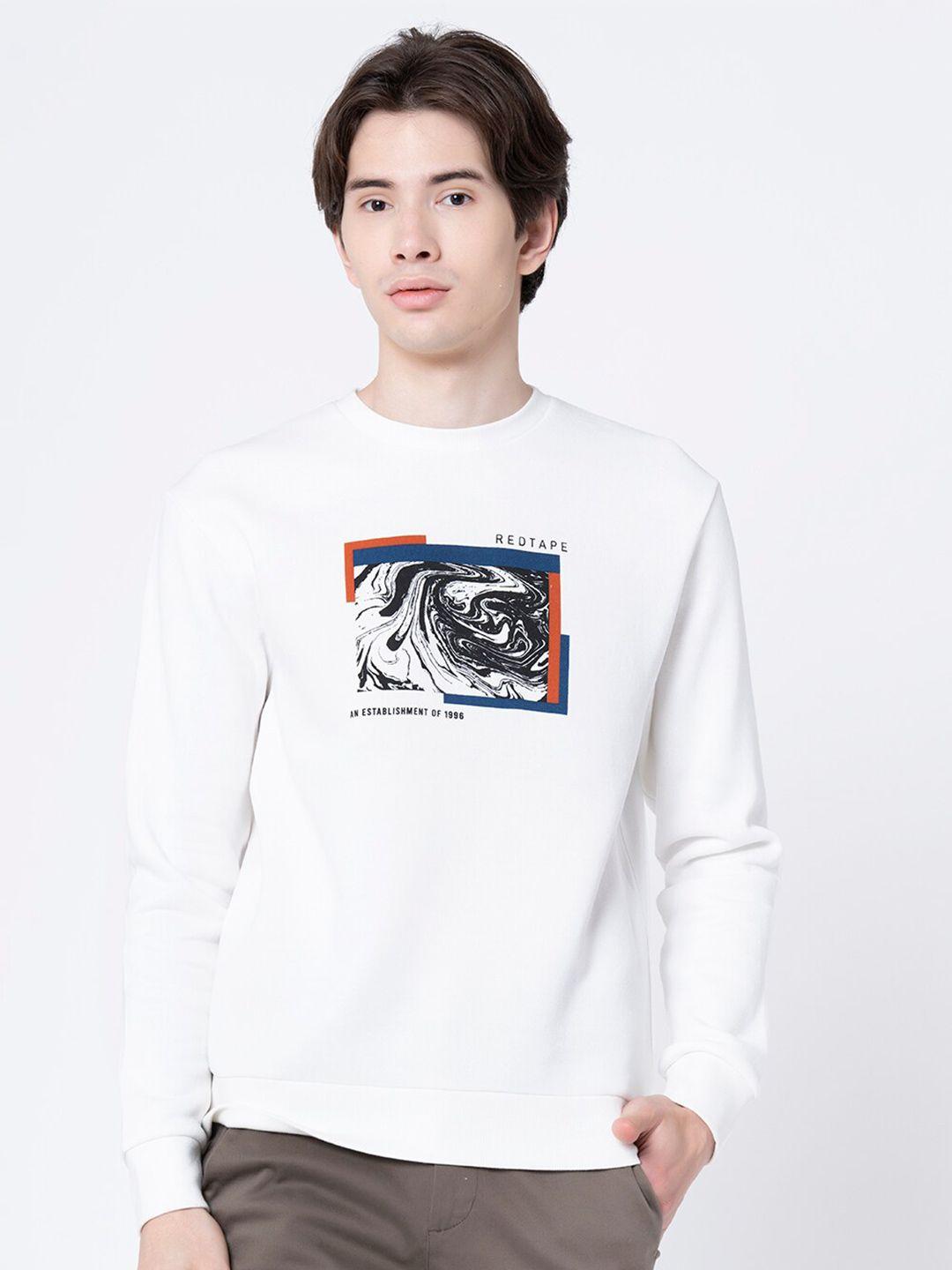 red tape graphic printed pullover