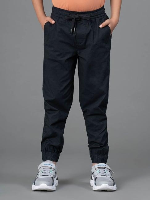 red tape kids black solid joggers