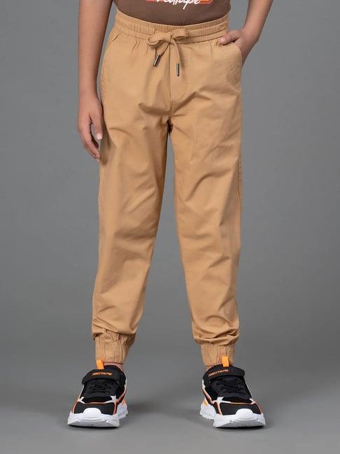 red tape kids brown solid joggers