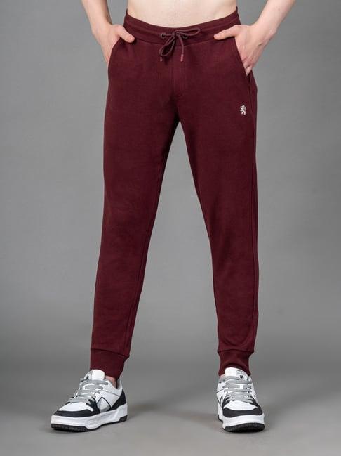 red tape maroon melange regular fit joggers