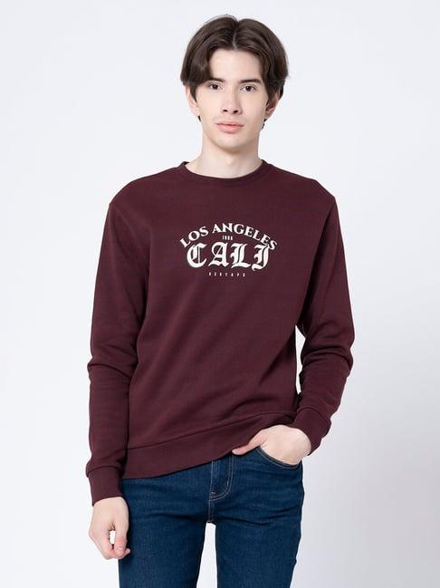 red tape maroon round neck sweatshirt